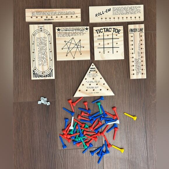 Wooden Puzzle Game Set - Natural Finish - Picture 1 of 11